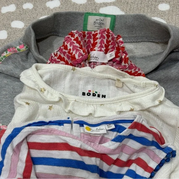 Lot of 9 Mini Boden girls dress embroidered applique shorts tee swimsuit set - Picture 2 of 15